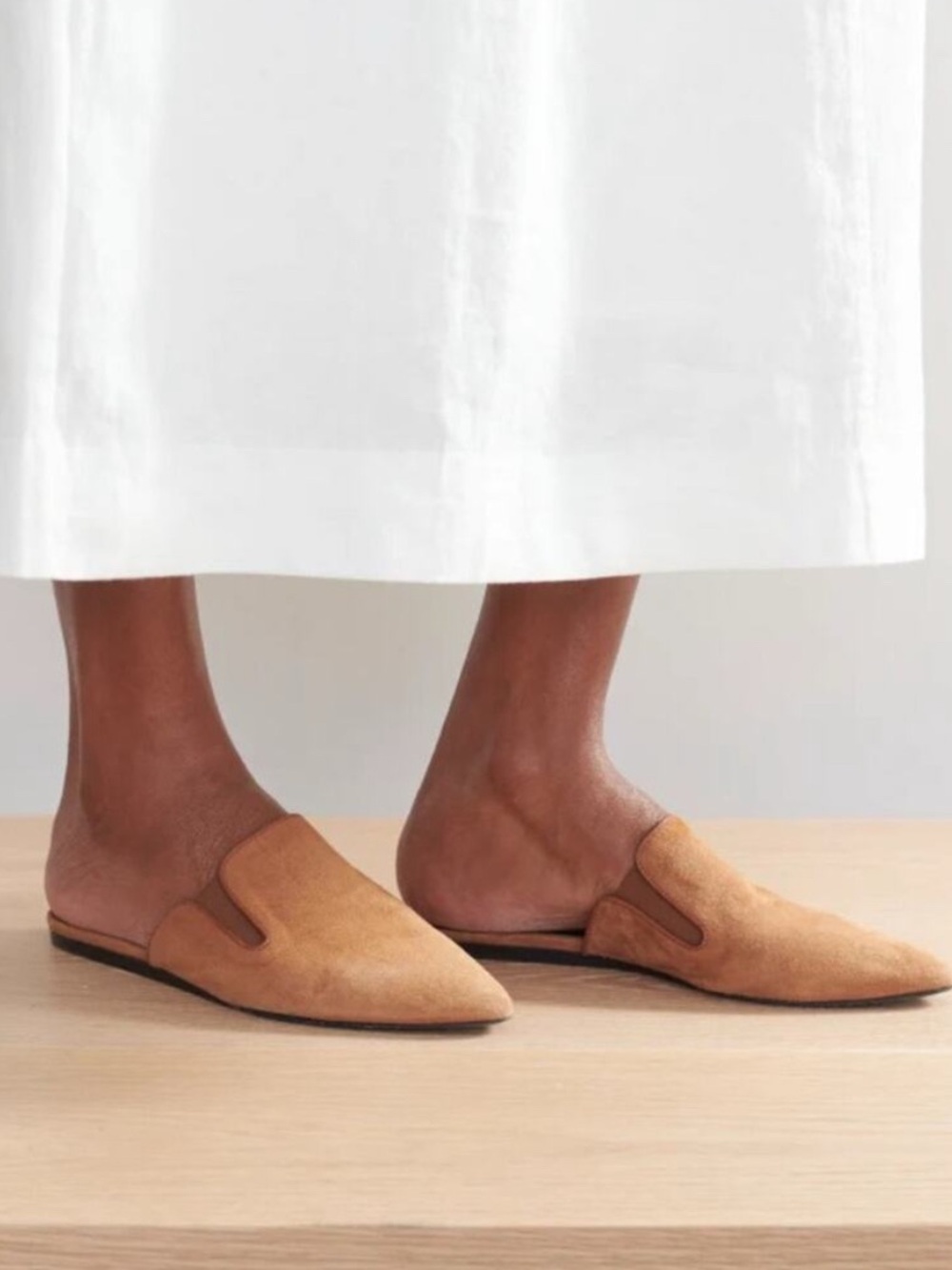 Jenni Kayne Suede Pointed Toe Mule Flats Cognac Brown Size 39 - Picture 1 of 8